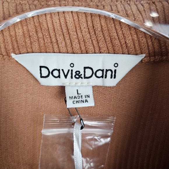 Davi & Dani Burnt Orange Button-Up Spliced Lace Shacket NWT - Picture 3 of 8